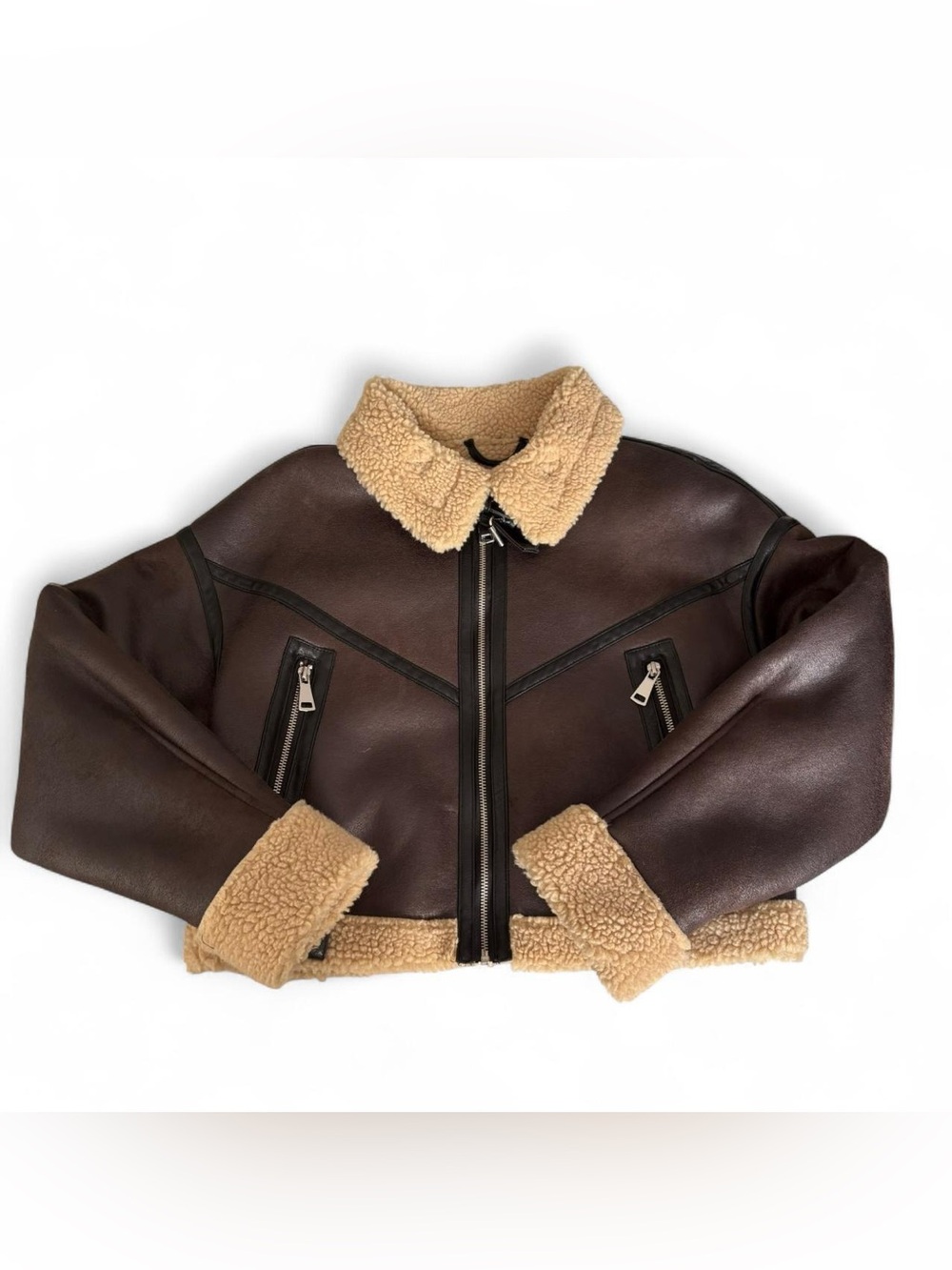 Zara cropped suede jacket